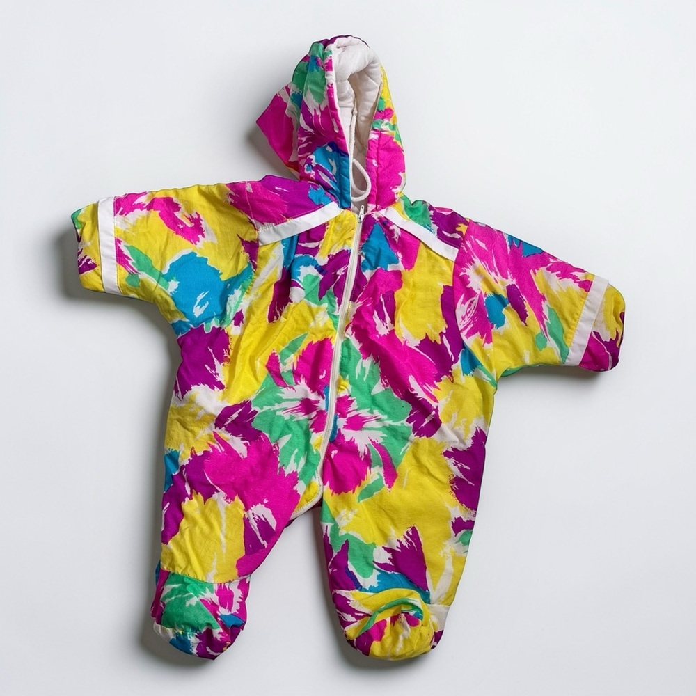 80s Neon Baby Snowsuit 6 12M